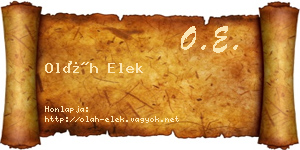 Oláh Elek névjegykártya